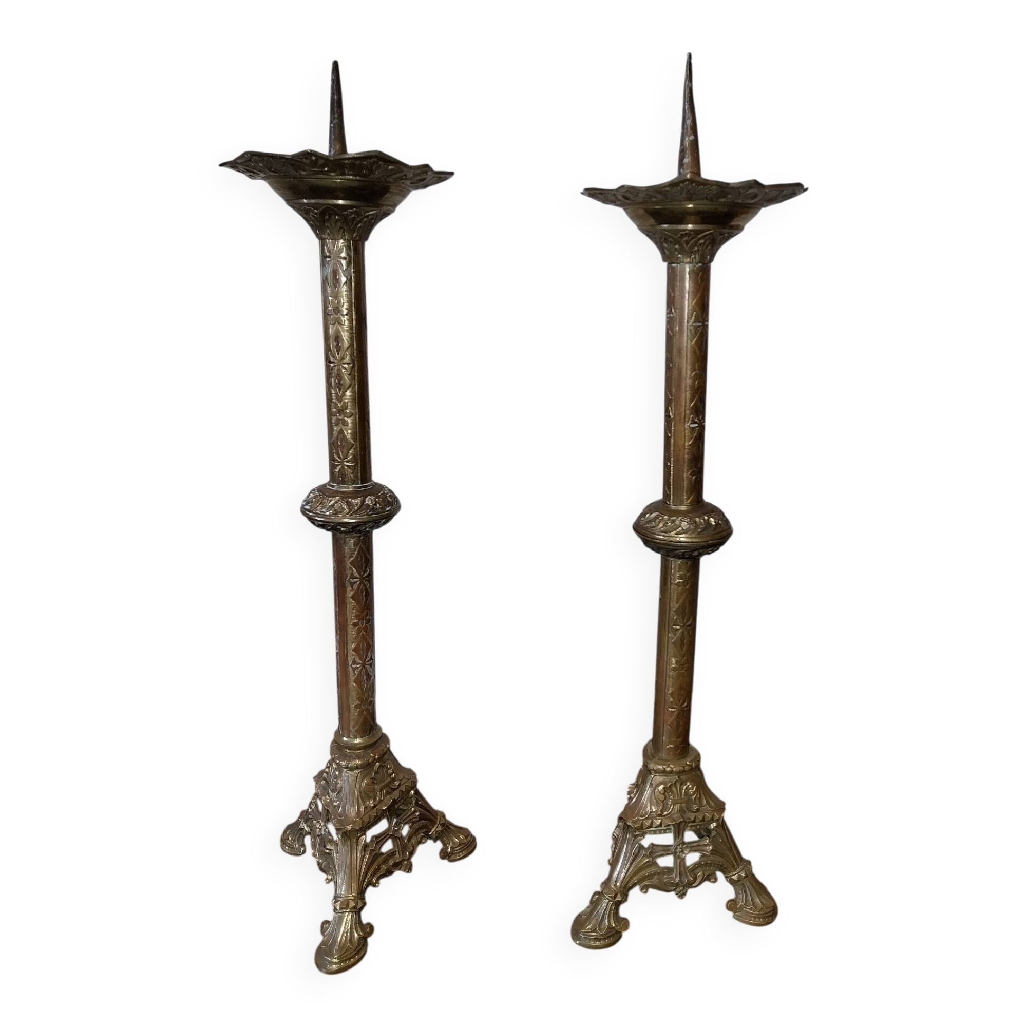 Antique brass candelabrum