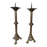 Ancien candélabre en laiton