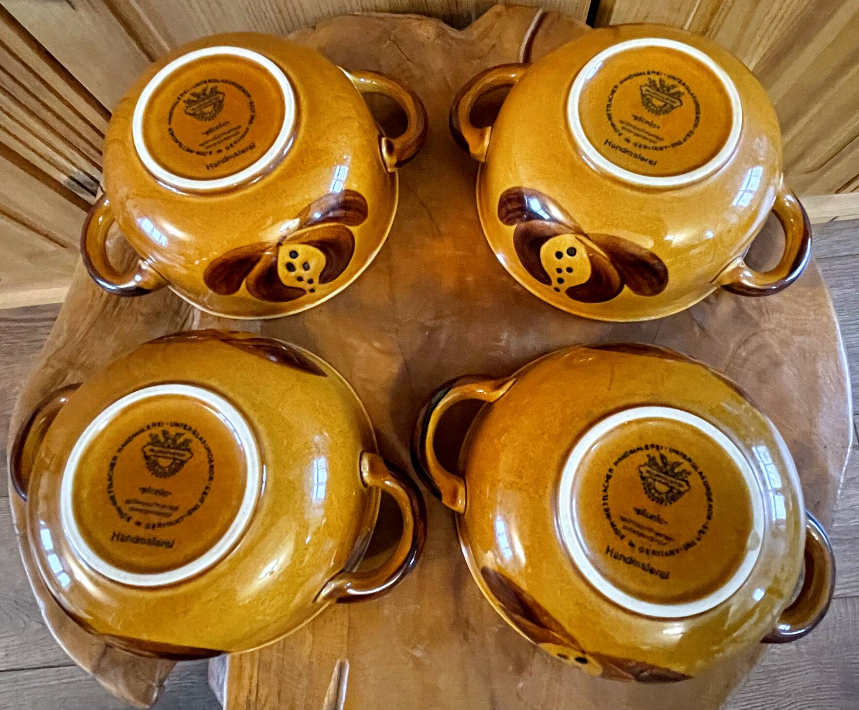 Set of Ochre Villeroy & Boch Soup Bowls and Plates from the Picnic Series