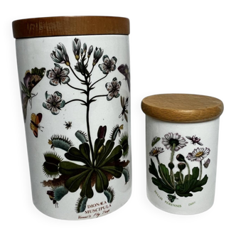 Portmeirion, two English porcelain spice jars circa 1970