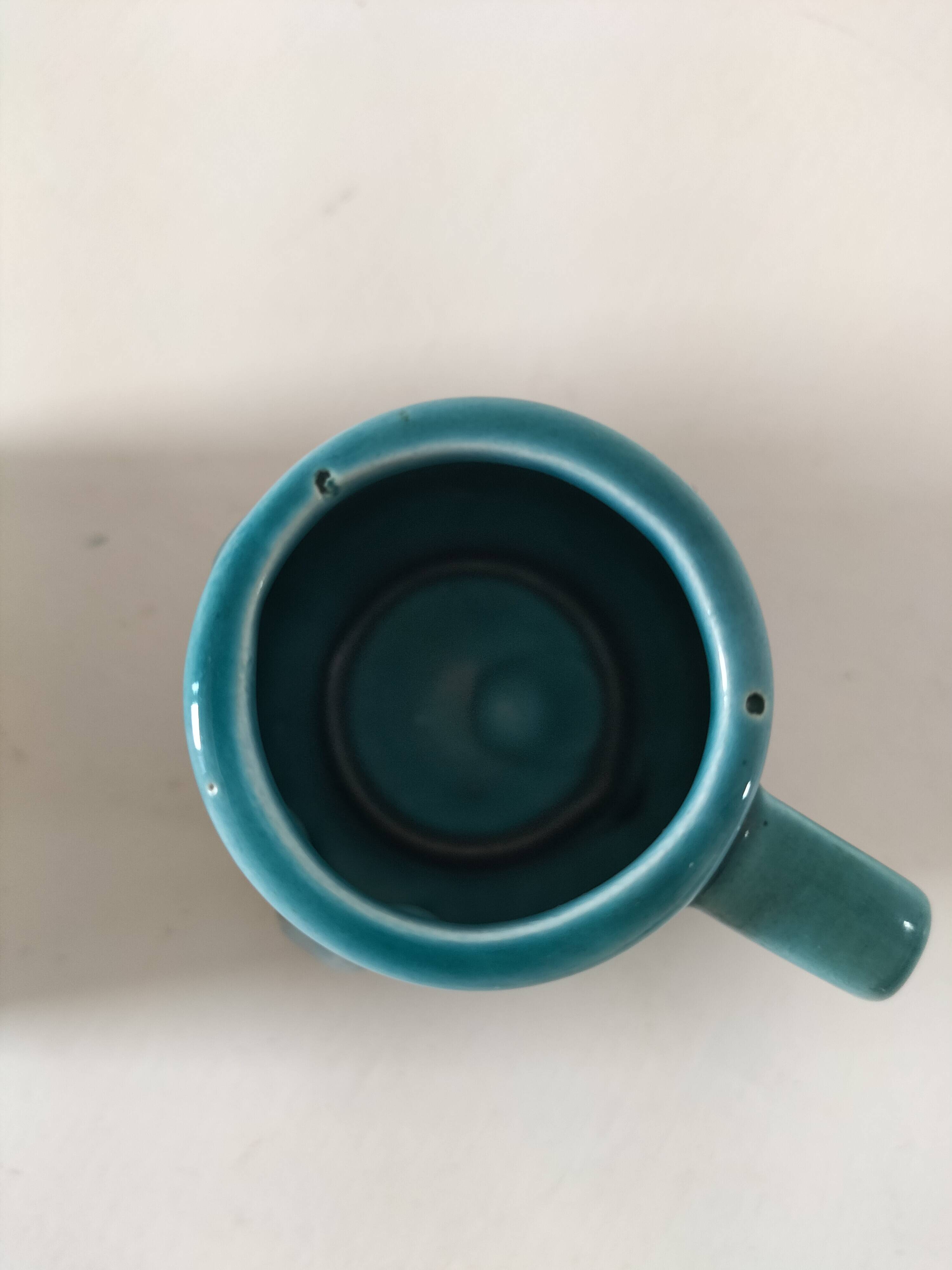 Vintage barbotine cup duo