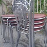 8 vintage chrome bistro chairs