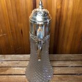 Old Carafe Body Glass Mold + Silver Metal Vintage