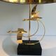 Brass Table Lamp with Wild Goose Flight, French Work, circa 1970