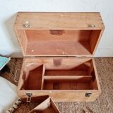 Trunk old wooden trunk with compartmentalized lockers