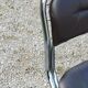 Chair from the 70s in chromed metal and brown moleskine