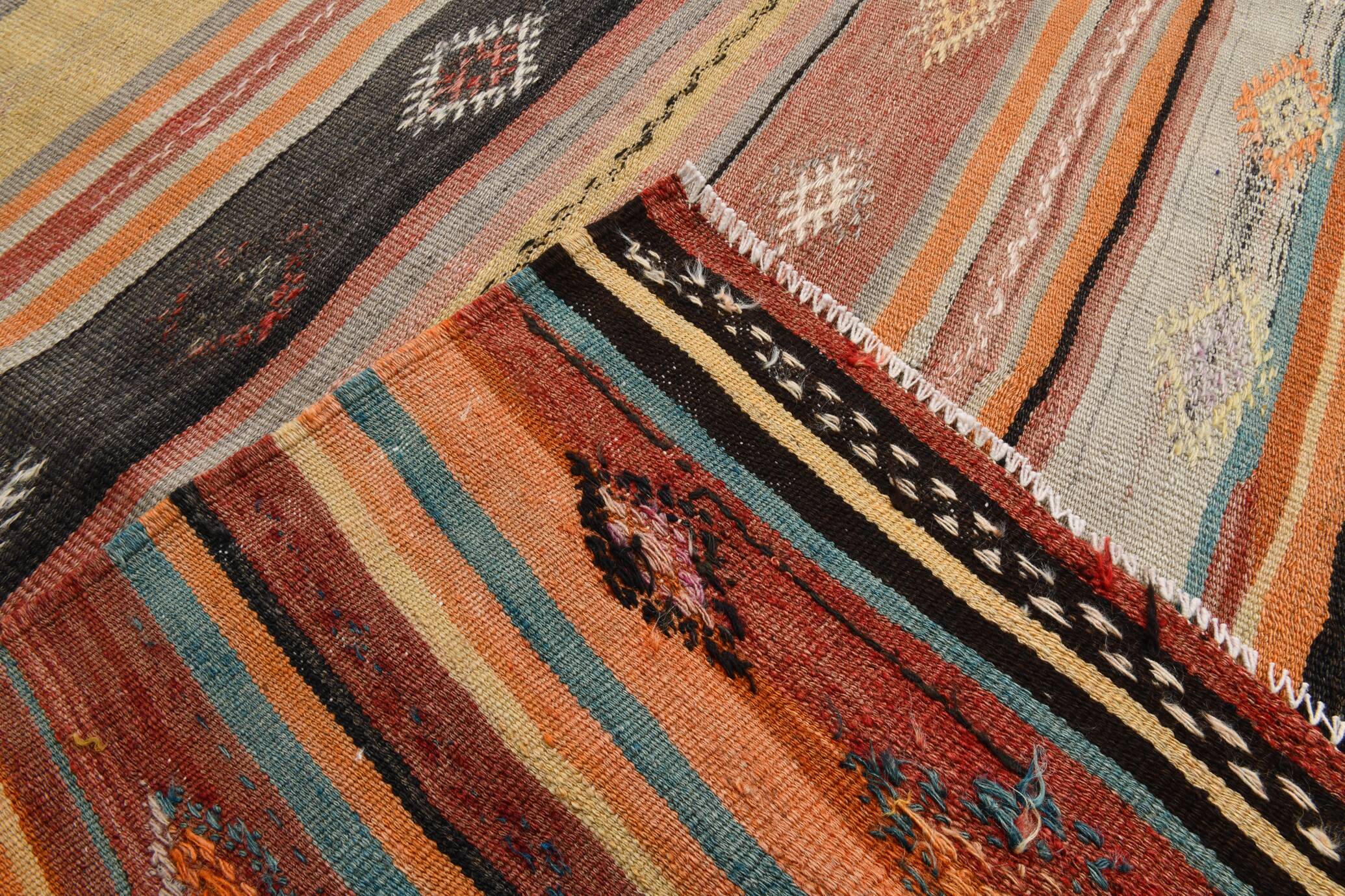 Turkish Anatolian Carpet, Vintage Pattern Rug, 163x259 Cm