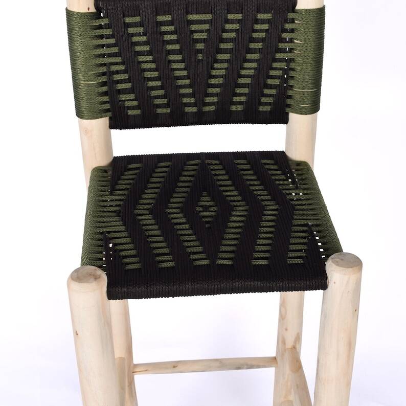 2 handmade Moroccan green stools