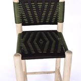 2 handmade Moroccan green stools