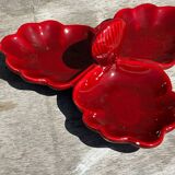 Bordeaux Trilobed Ceramic Cup from the 1950s Shell Shape