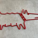 Vintage wall mounted wire metal dog coat rack / hooks / wall deco