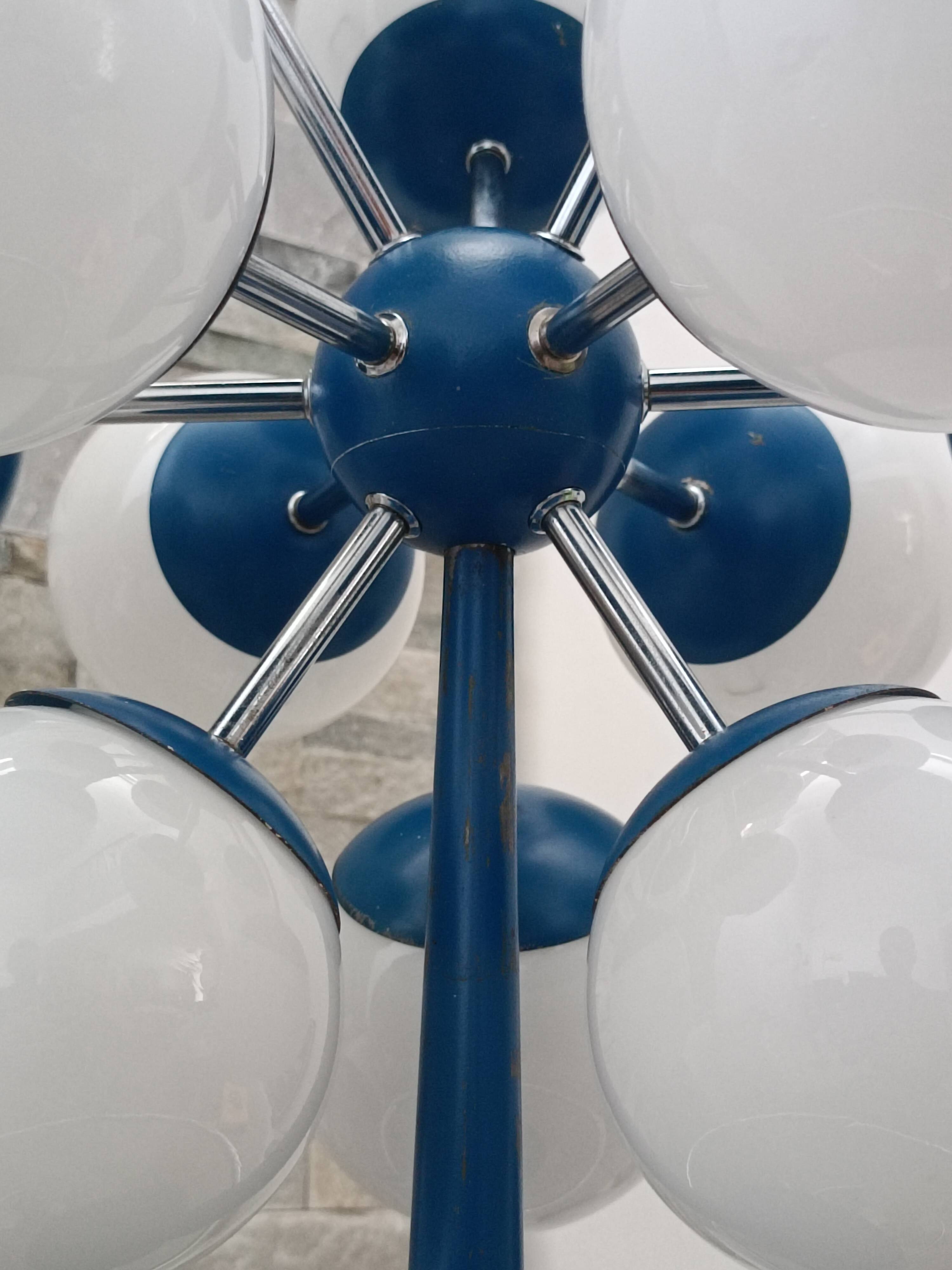 Sputnik lamp space age 12 globes 1970s