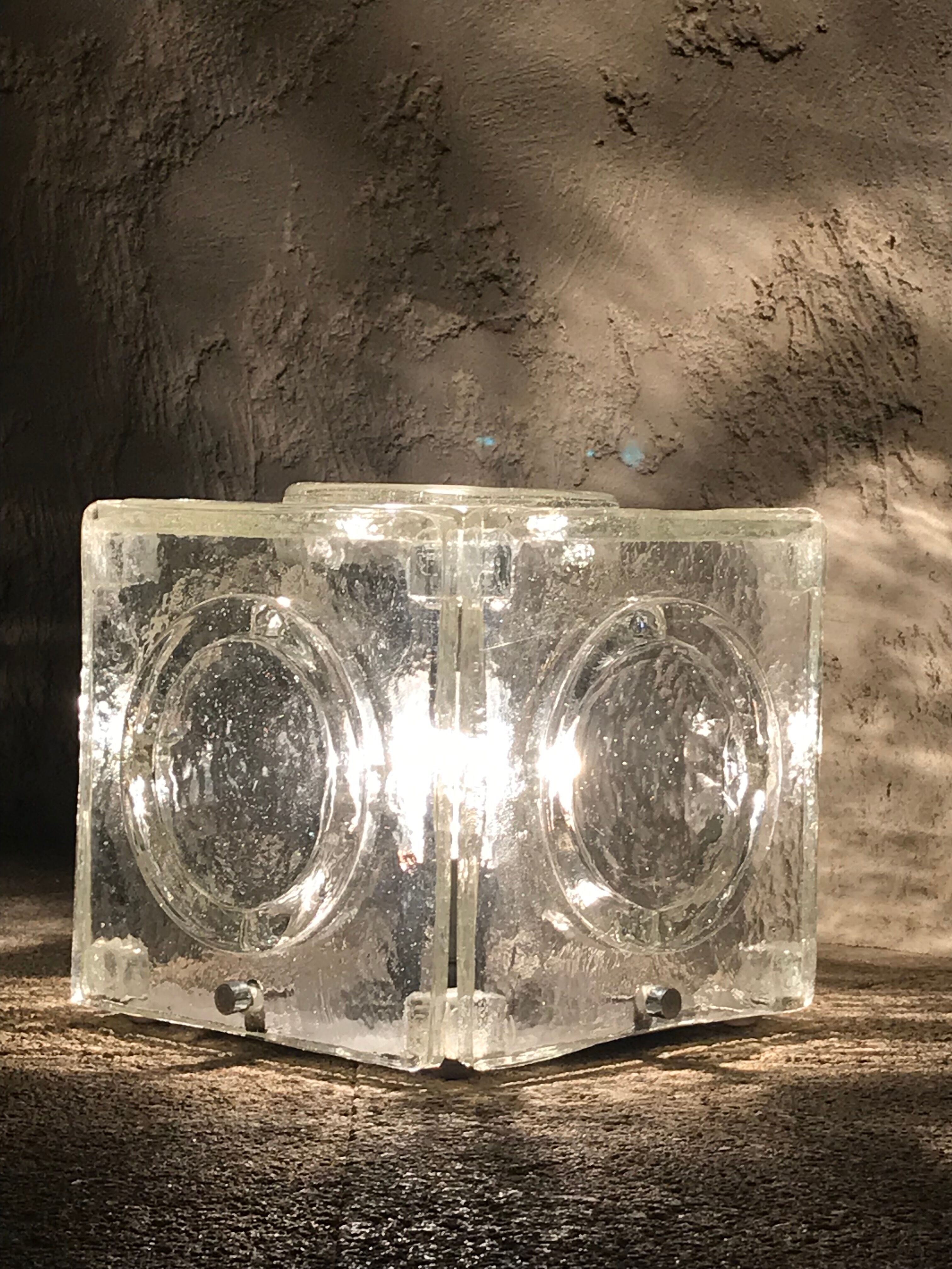 Albano poli luminous cube for poliarte, italy 1968