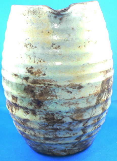 Details on Valauris sandstone pitcher by A.Kostanda, 1950s