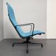 EA-124 office chair, aluminium chair, Hop Sak, turquoise blue, by Charles & Ray Eames for Vitra, Norway, 2000s. Swivel and tilt function.