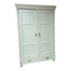 Antique painted green wooden wardrobe