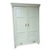 Antique painted green wooden wardrobe