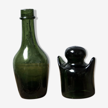 Duo Martine  isolateur verre bouteille verte