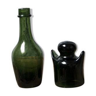 Duo Martine  isolateur verre bouteille verte