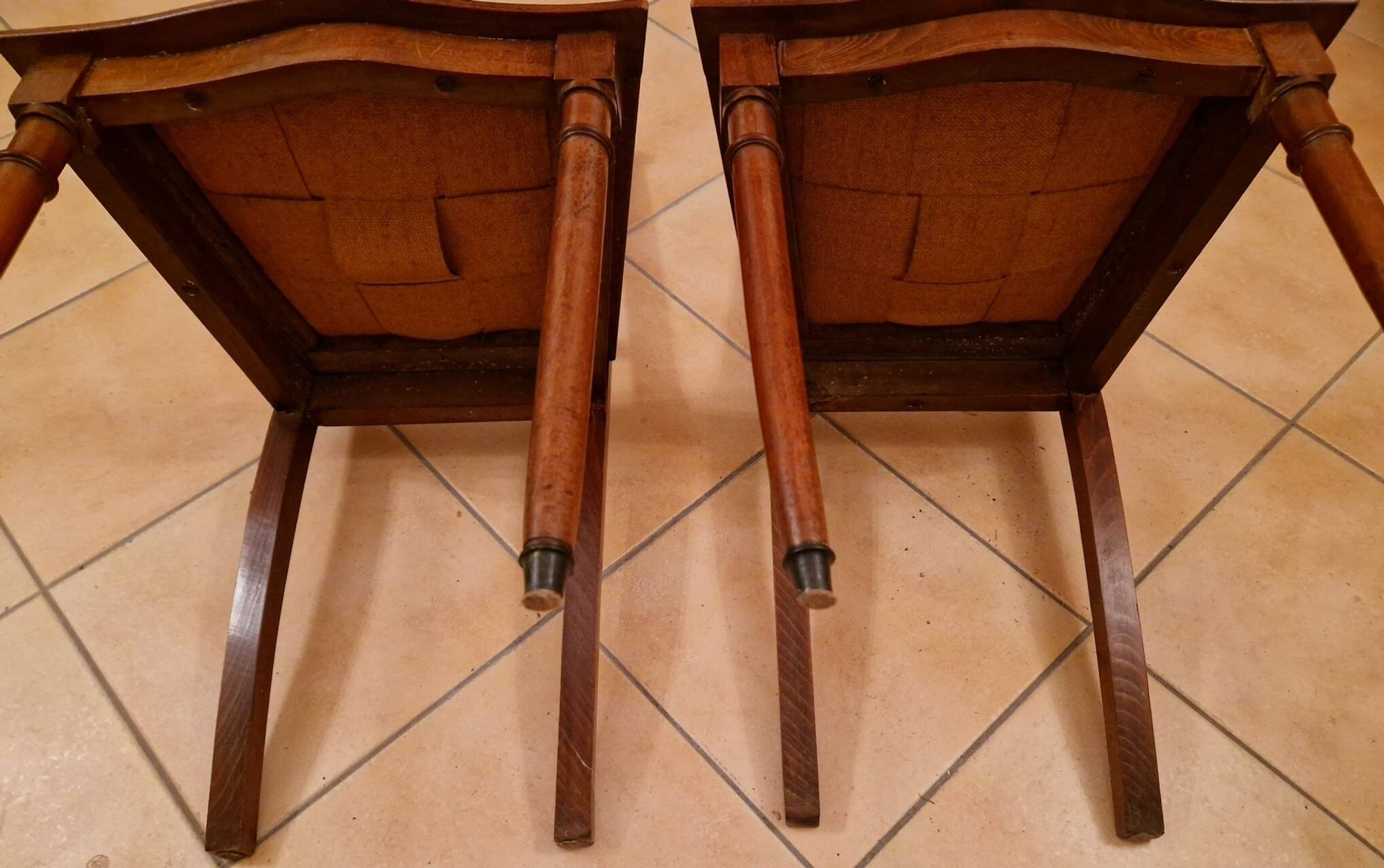 Restored pair of Louis XVI chairs – openwork backrest, solid wood