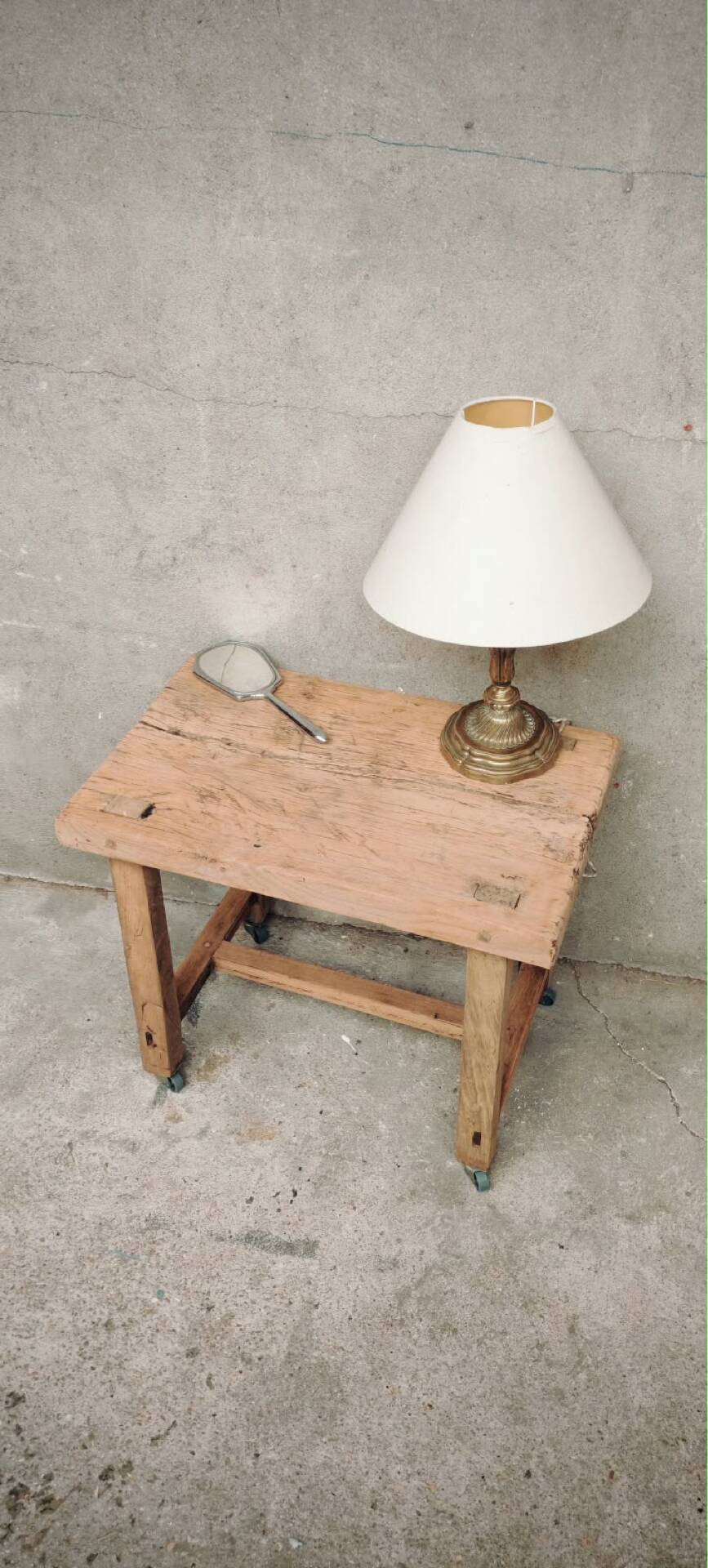 Bedside table - old workbench
