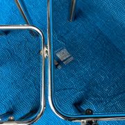 SET OF 3 NESTING TABLES WITH CHROME METAL DOUBLE BASE AND SMOKED GLASS