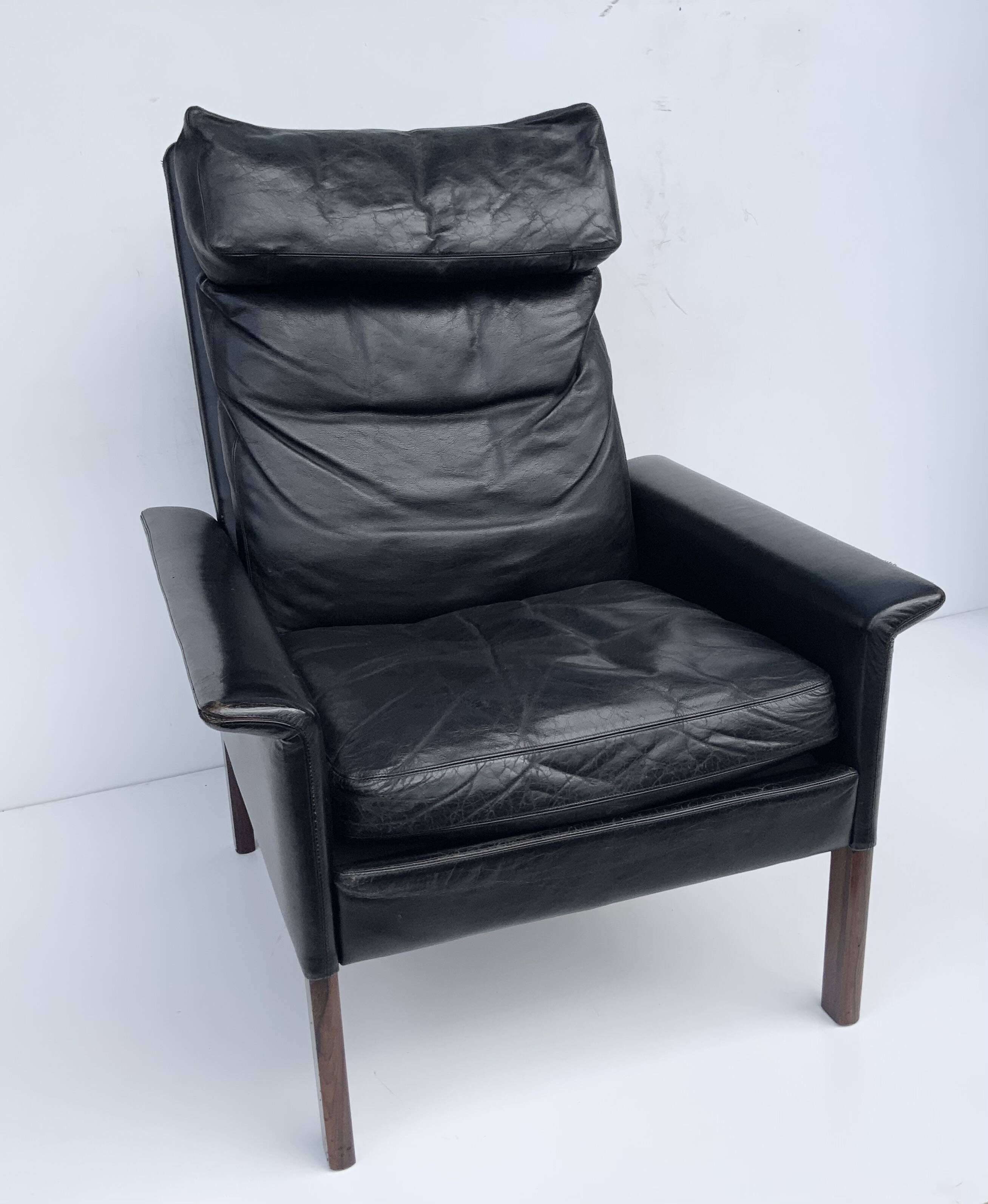 Vintage Retro Danish High Back Armchair Designed by H.Olsen Denmark 1960s