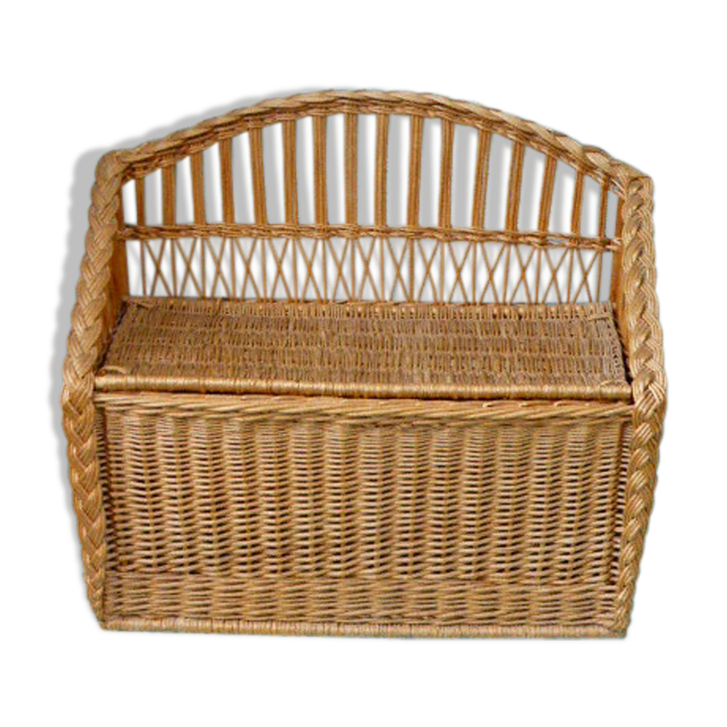 Bench chest storage childrens vintage Wicker