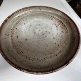 Large round stoneware dish signed Vallauris origin Diameter 30 cm