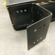 TV stand with natural steel accordion doors