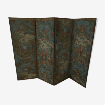 Screen 4 sheets of wallpaper, period late 18th, early 19th century