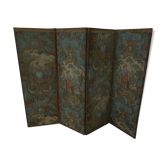 Paravent 4 feuilles en papier peint époque fin XVIIIème début XIXème