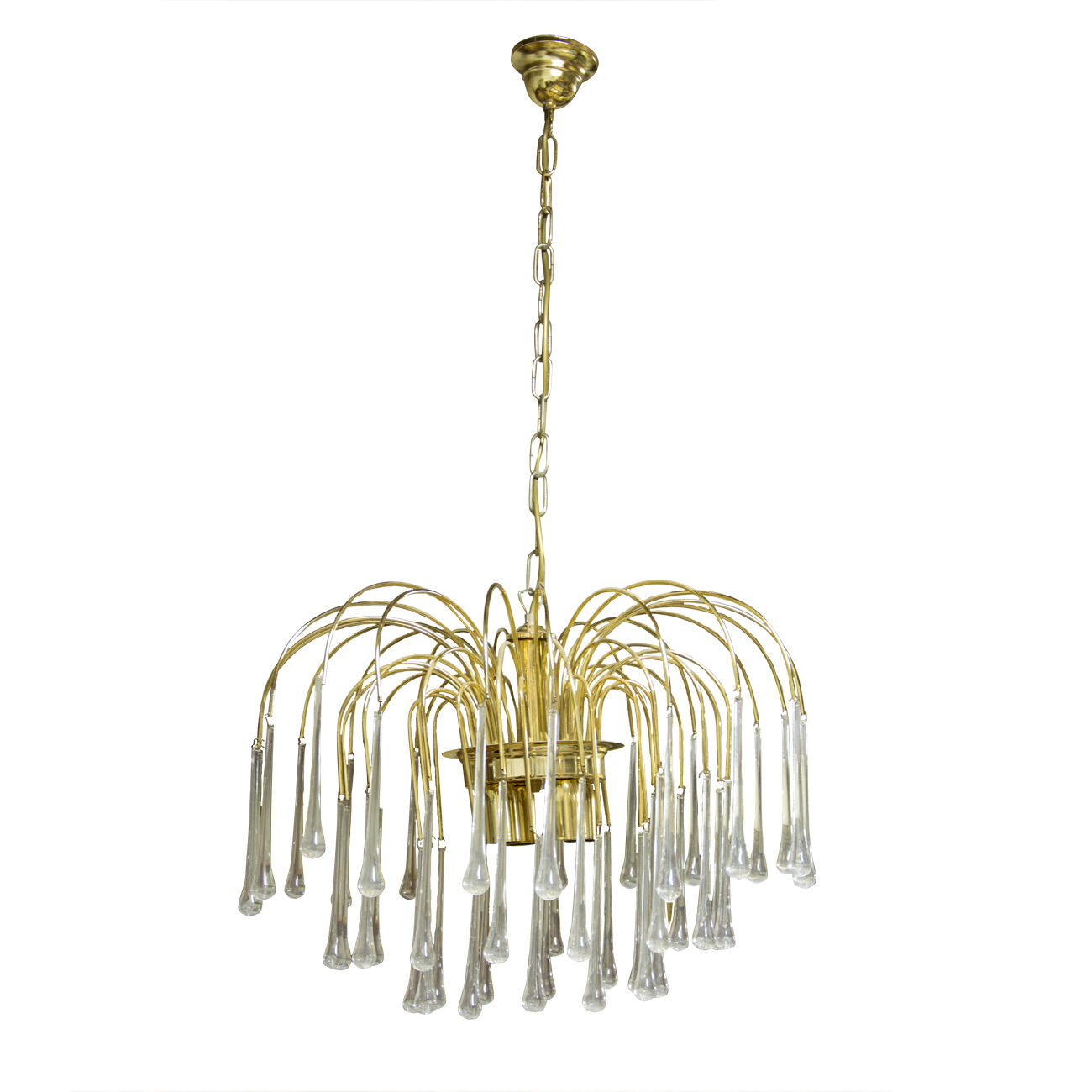 Chandelier vintage Murano glass Teardrop of Paolo Venini 1970 s