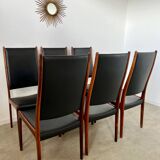 Arne Ovmand Olsen Mogens Kold Lot 6 old Scandinavian design Denmark chairs in vintage rosewood