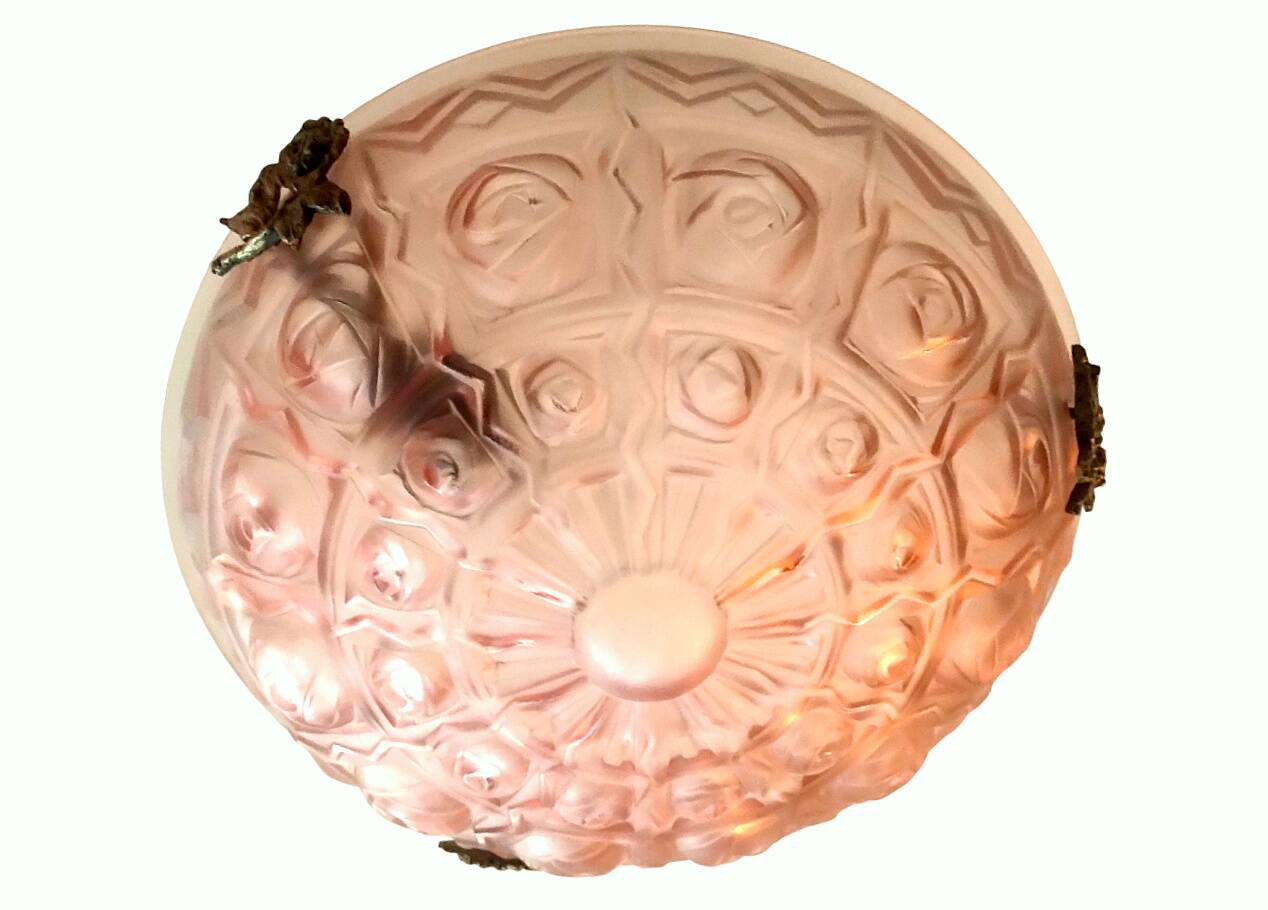 Art deco basin lamp 1925 noverdy france "registered design" and bronze mount