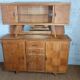 1950s two-body buffet, oak veneer, tapered legs.