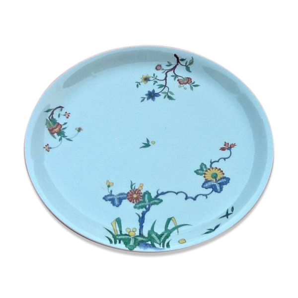 Plat de service Porcelaine de Paris, décor Château de Condé
