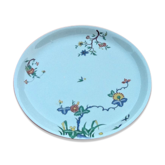 Plat de service Porcelaine de Paris, décor Château de Condé