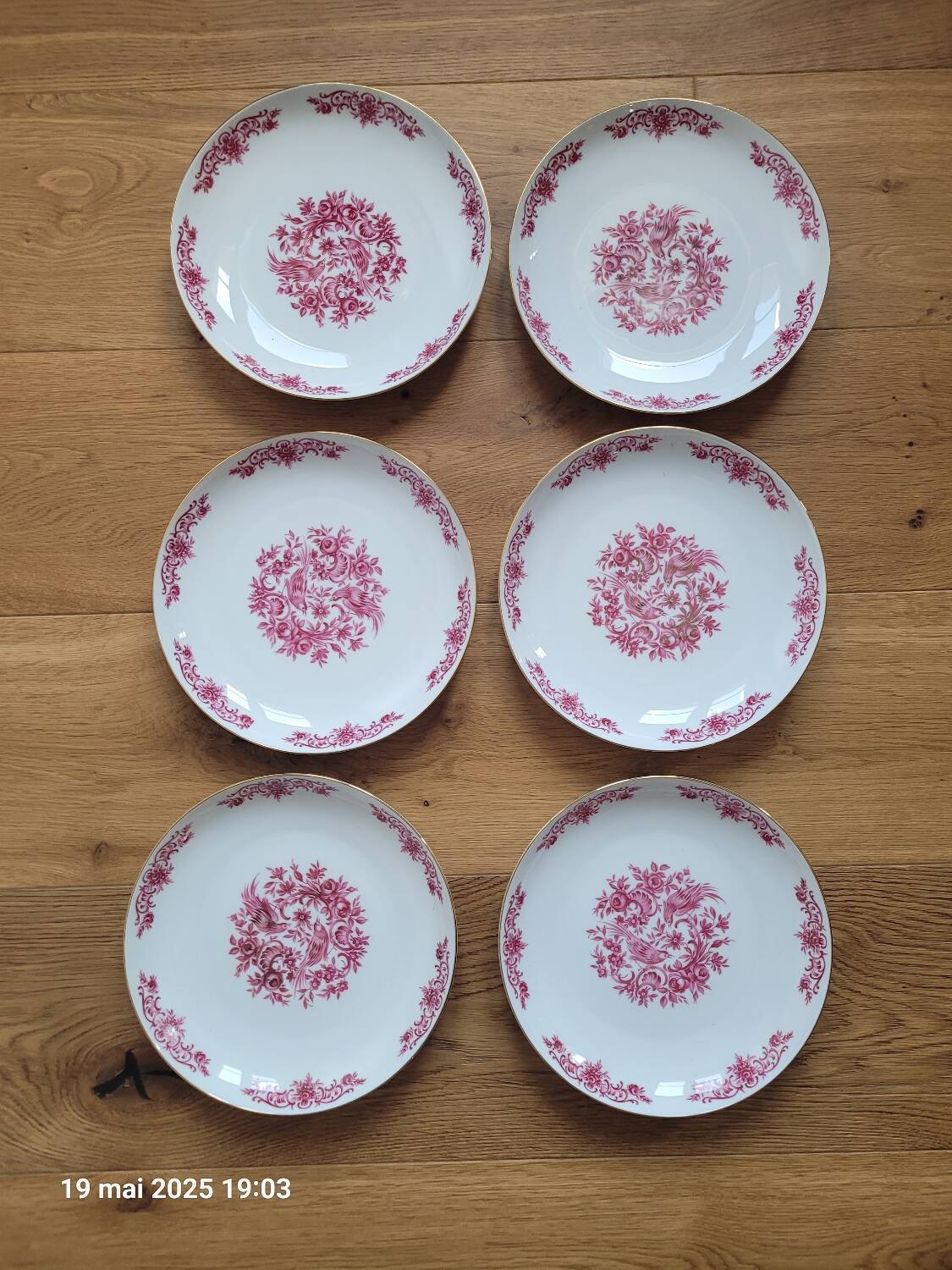 6 antique plates Hertel Jacob