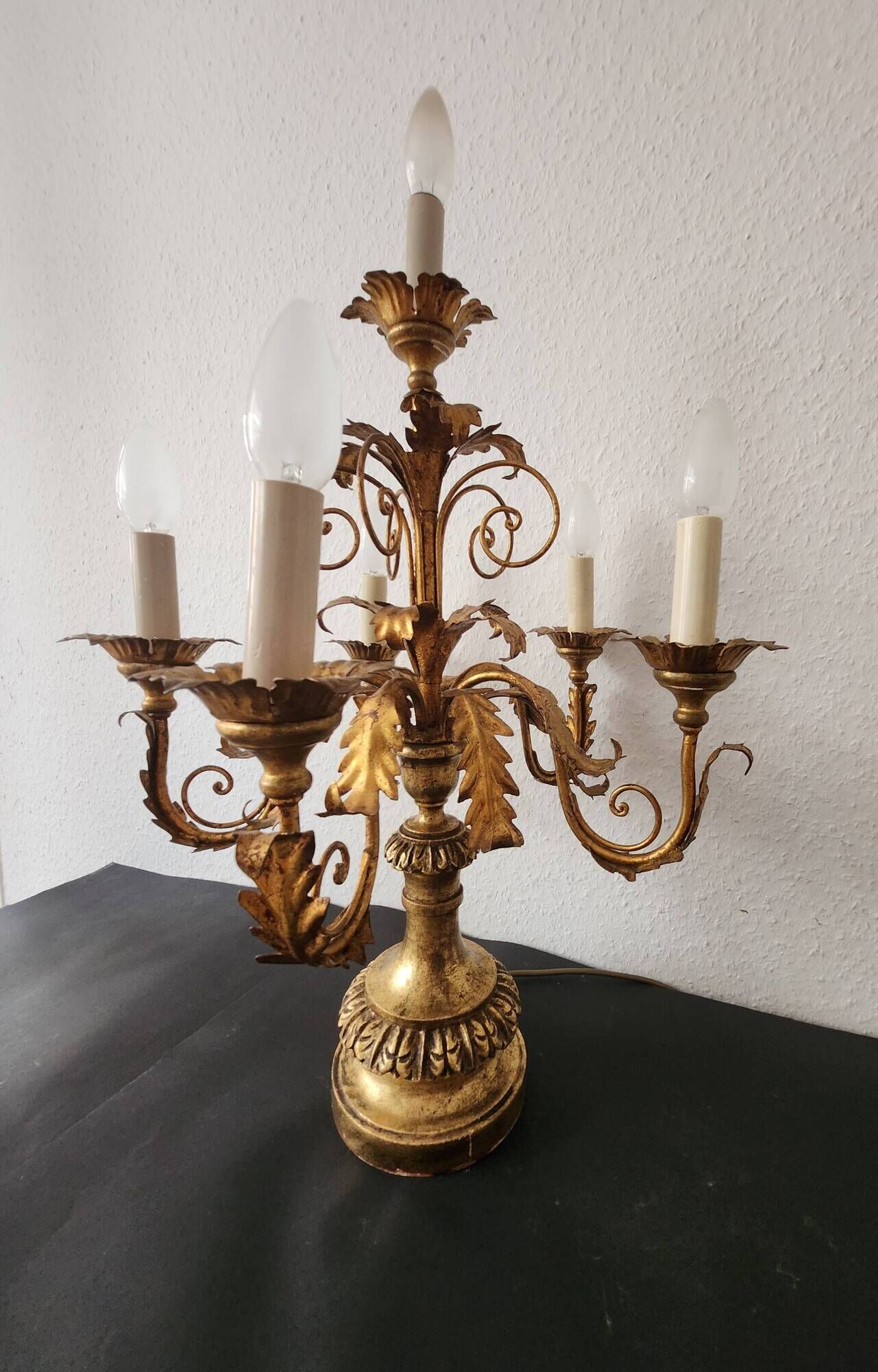 Antique gilded hand-forged hand-carved Florentine Louis XV, Italy