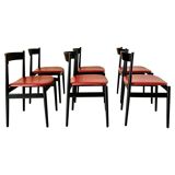 Italian Modern Dining Chairs Set of Six, Gianfranco Frattini for Cassina, Italy 1960 's