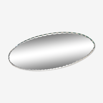 Oval bevelled mirror 36x18cm