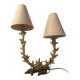 Two-armed table lamp in gilded bronze by Georges Mathias for Fond.