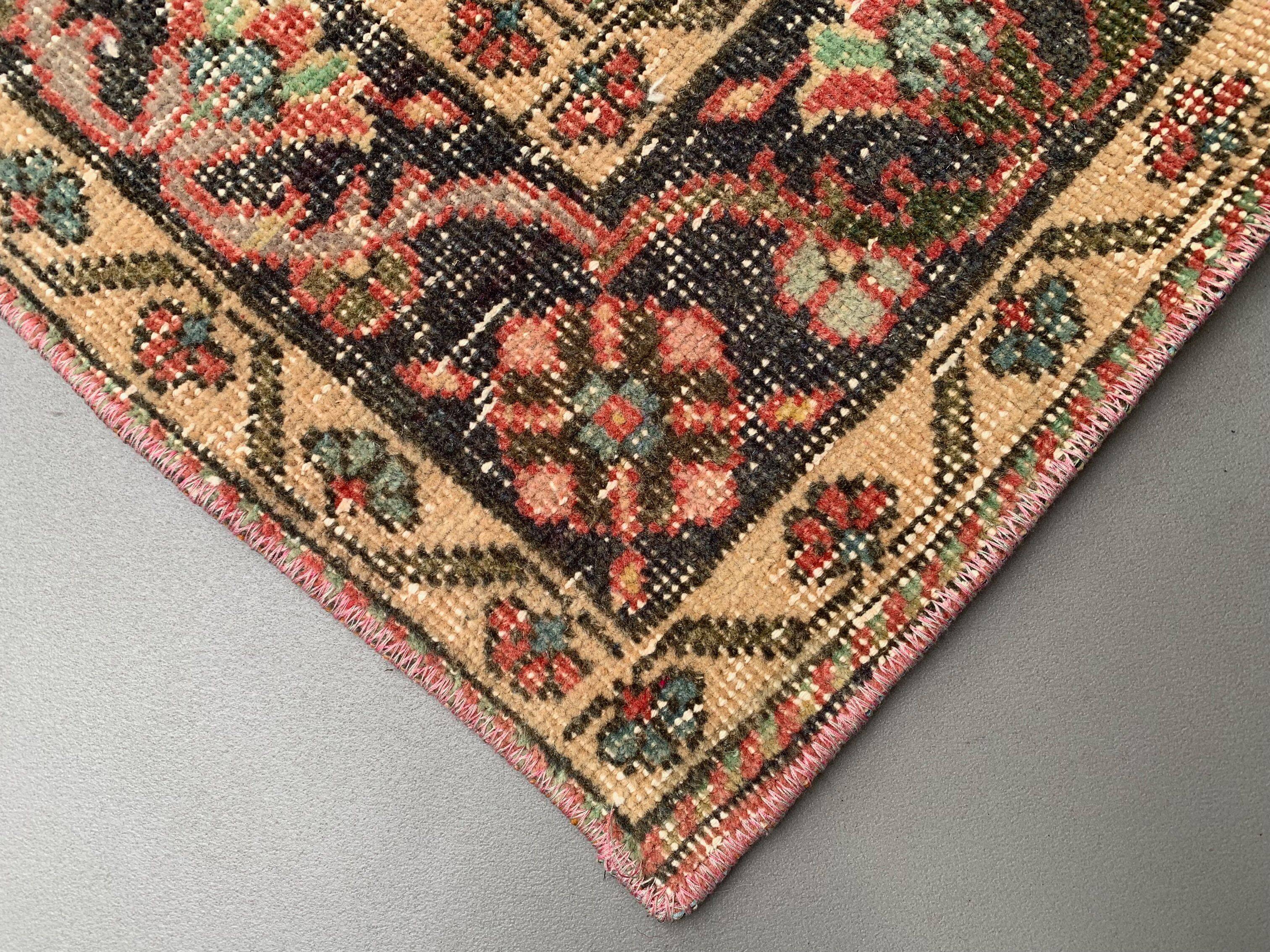 Distressed Turkish Narrow Runner 397x63 cm wool Vintage Tribal Rug