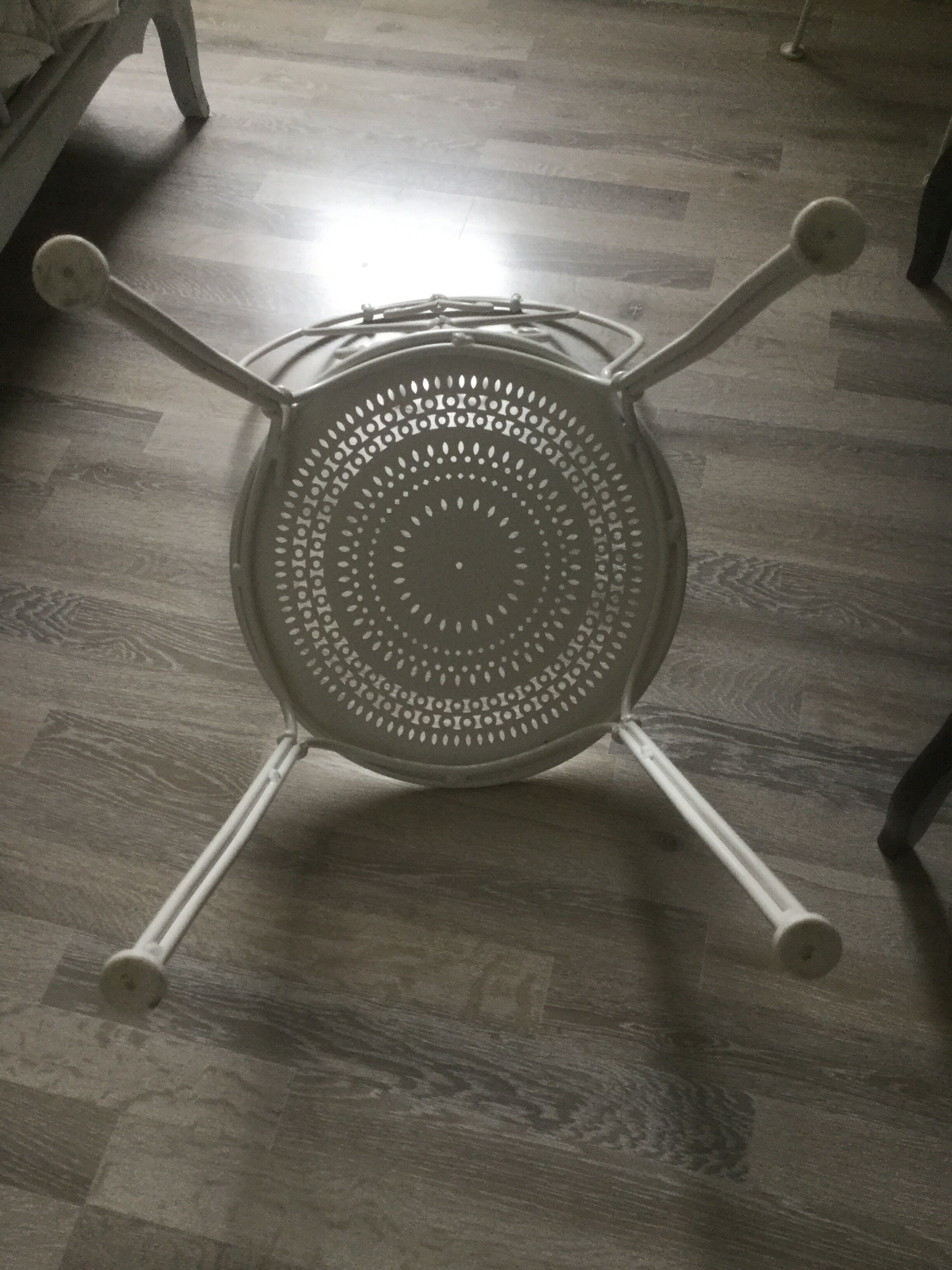 White metal chair