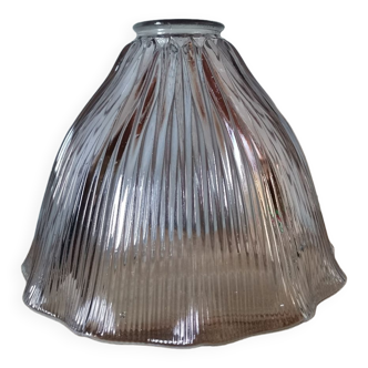 Globe de lampe abat jour suspension en verre moulé vintage holophane fleur