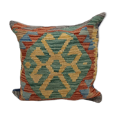 Housse de coussin géométrique traditionnelle, coussin kilim afghan vintage, décoration intérieure.