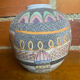 Antique Polychrome Ceramic Ball Vase Made in France Vintage