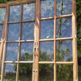 Lot of 4 oak windows H141xL112/117cm old small panes
