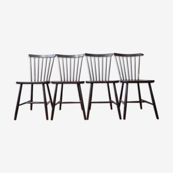 Série 4 chaises made in Sweden by Edsby Verken